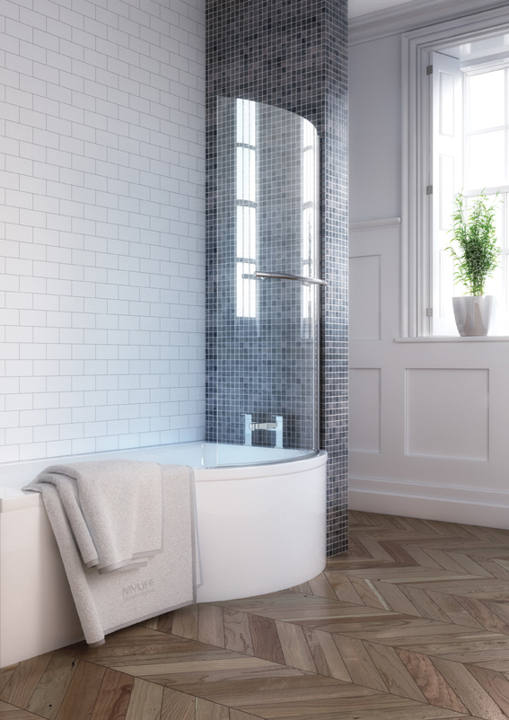 P Shape Bath